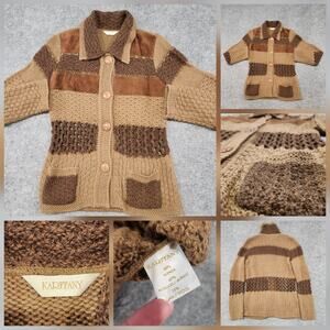 Karffany by Jacqueline Muñoz Womens M Medium Alpaca Wool Knit Cardigan Sweater